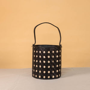 BUCKET BLACK WITH BLACK FAUX LEATHER